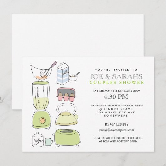 Voorraad de Keukendepoel-showpartij uitnodigt Kaart (Voorkant / Achterkant)