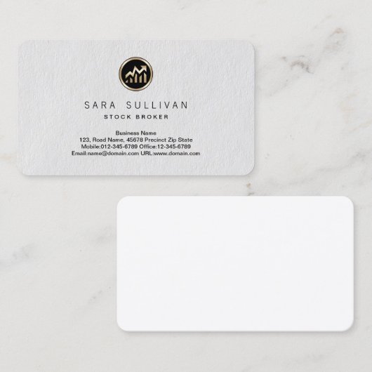 Voorraad Grafiek Pictogram Voorraad Makelaar Premi Visitekaartje (Voorkant / Achterkant)