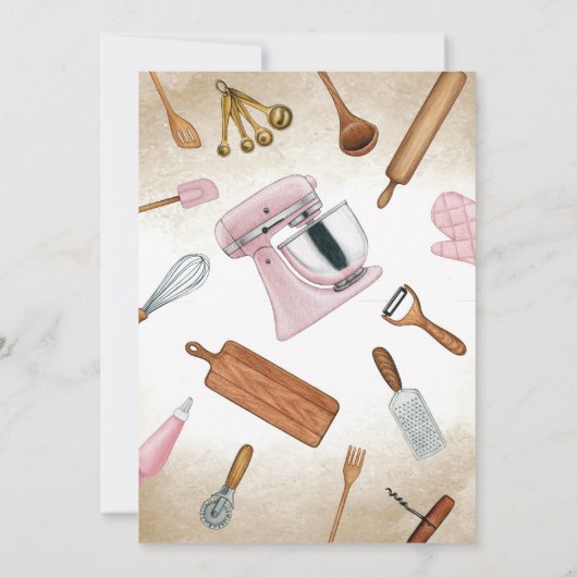 Voorraad het Keuken thema Bruidsdouche Uitnodiging (Achterkant)