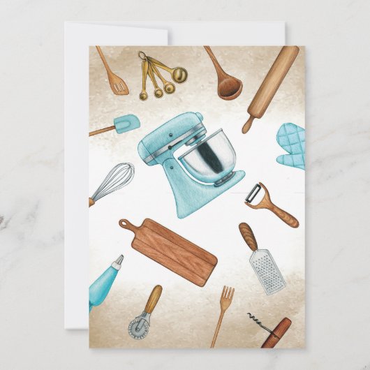 Voorraad het Keuken thema Bruidsdouche Uitnodiging (Achterkant)