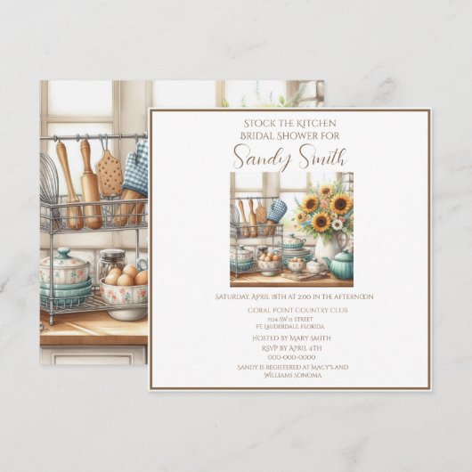 Voorraad Het Keuken Vrijgezellenfeest Kaart (Voorkant / Achterkant)