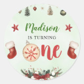 Voorraad Kerstfeest Winter Verjaardagsfeest Ronde Sticker (Voorkant)