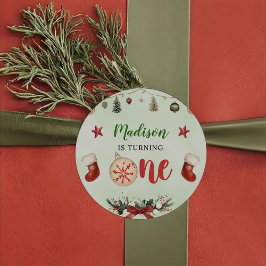 Voorraad Kerstfeest Winter Verjaardagsfeest Ronde Sticker