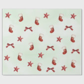 Voorraad kerstverjaardagsfeestje cadeaupapier (Vlak)