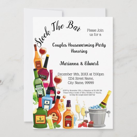 Voorraad van de Bar Couples Housewarming Party Kaart (Voorkant)