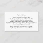 Voorraad van de Bar Vrijgezellenfeest Raffle Ticke Informatiekaartje (Achterkant)