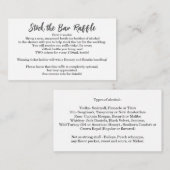 Voorraad van de Bar Vrijgezellenfeest Raffle Ticke Informatiekaartje (Voorkant / Achterkant)