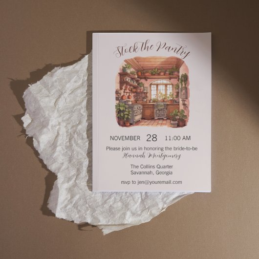 Voorraad van de bijkeuken, keuken bruids douche ui kaart