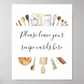 Voorraad van de keuken Laat uw recept Kaarten hier Poster (Voorkant)