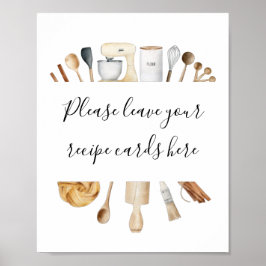 Voorraad van de keuken Laat uw recept Kaarten hier Poster
