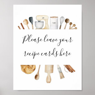 Voorraad van de keuken Laat uw recept Kaarten hier Poster
