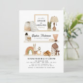 Voorraad van de Planken Kwekerij Boho Baby shower Kaart (Staand voorkant)