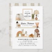 Voorraad van de Planken Kwekerij Boho Baby shower Kaart (Voorkant / Achterkant)