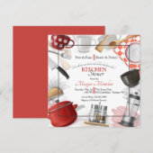 Voorraad van het Keuken Vierkant Vrijgezellenfeest Kaart (Voorkant / Achterkant)