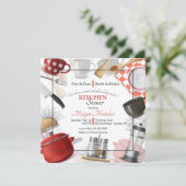 Voorraad van het Keuken Vierkant Vrijgezellenfeest Kaart (Staand voorkant)