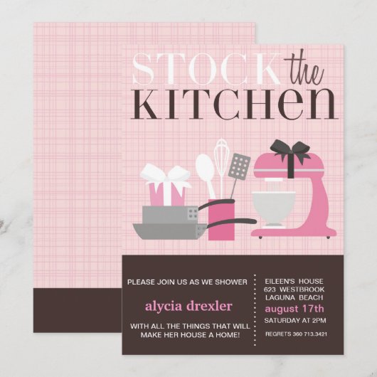 Voorraad voor de keuken kaart (Voorkant / Achterkant)