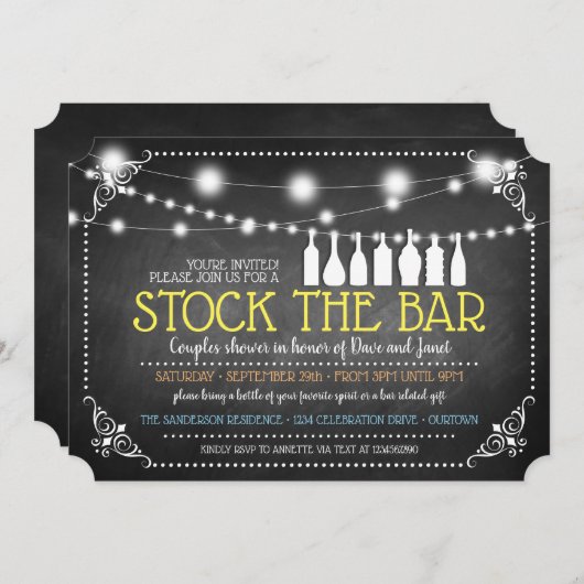 Voorraad voor de uitnodiging van de balie (Voorkant / Achterkant)