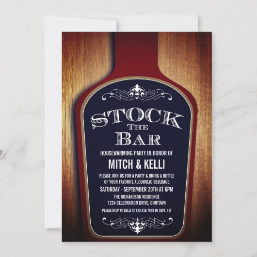 Voorraad voor de uitnodigingen van de Bar Housewar (Voorkant)