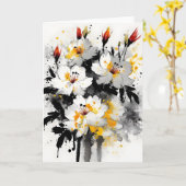Voorraad - Waterverf bloemen Kaart (Gele Bloem)