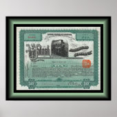 voorraadcertificaat van het spoorwegbedrijf Wabash Poster (Voorkant)