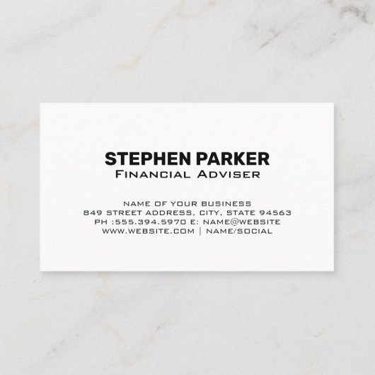 Voorraadgrafiek | Grafiek | Financiën Visitekaartje (Achterkant)