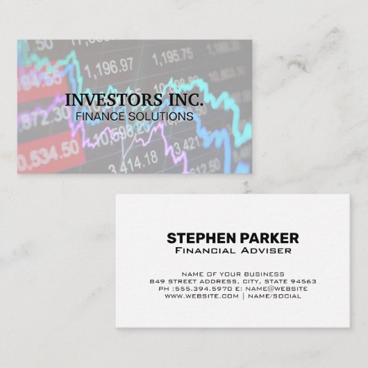 Voorraadgrafiek | Grafiek | Financiën Visitekaartje (Voorkant / Achterkant)