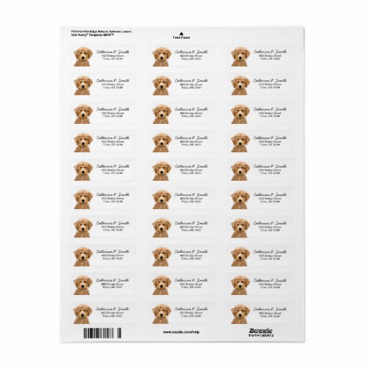 Voorraadlabel Stoodle Dog Return Address Label (Full Sheet)
