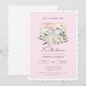 Voorraadroze keukenroze Vrijgezellenfeest Kaart (Voorkant / Achterkant)