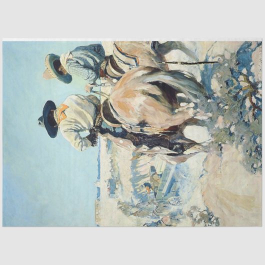 Voorraadwagen Western Art van NC Wyeth Tissuepapier (Voorkant)