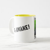 Voorrand ontwerp - tweezijdig tweekleurige koffiemok (Voorkant links)