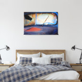 Voorruit van een oude roestige vrachtwagen canvas afdruk (Insitu (Slaapkamer))