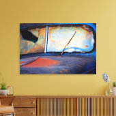 Voorruit van een oude roestige vrachtwagen canvas afdruk (Insitu (Woonkamer))