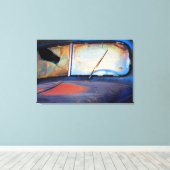 Voorruit van een oude roestige vrachtwagen canvas afdruk (Insitu (Houten vloer))