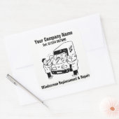 Voorruit vervangen & voorruit repareren vierkante sticker (Envelop)