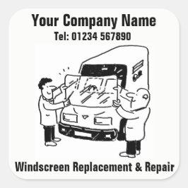 Voorruit Vervanging & Voorruit Reparaties Vierkante Sticker