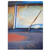 Voorschild van een oude roestvrijwagen klembord (Achterkant)