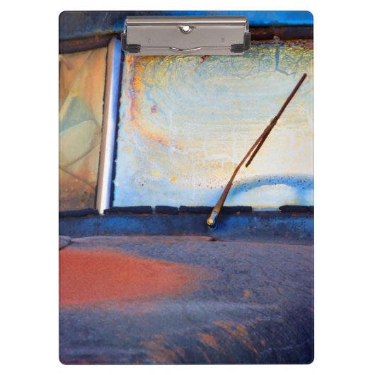 Voorschild van een oude roestvrijwagen klembord (Voorkant)