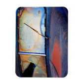 Voorschild van een oude roestvrijwagen magneet (Verticaal)