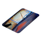 Voorschild van een oude roestvrijwagen magneet (Linkerzijde)