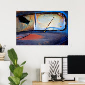 Voorschild van een oude roestvrijwagen poster (Thuiskantoor)