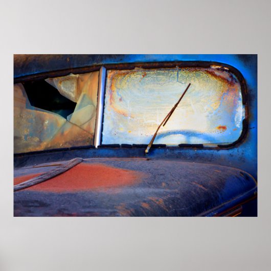Voorschild van een oude roestvrijwagen poster (Voorkant)