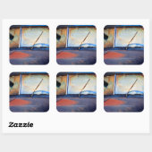 Voorschild van een oude roestvrijwagen vierkante sticker (Vel)