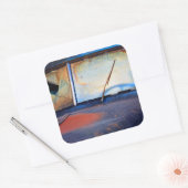 Voorschild van een oude roestvrijwagen vierkante sticker (Envelop)