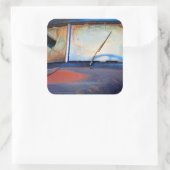 Voorschild van een oude roestvrijwagen vierkante sticker (Tas)