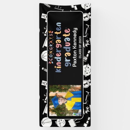 Voorschool Afstuderen Kindertuin Afstuderen Foto Spandoek (Verticaal)