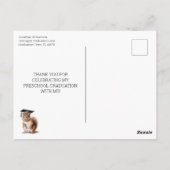 Voorschool Schattigee Eekhoorn Dank u Post Kaart (Achterkant)