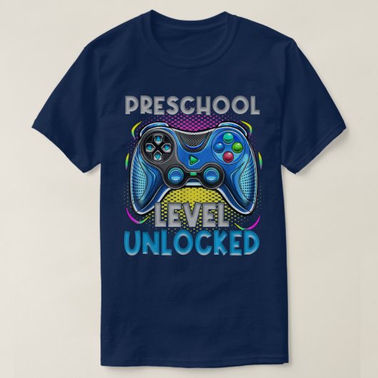 Voorschools niveau ontgrendeld Video Games Kids te T-shirt (Design voorkant)