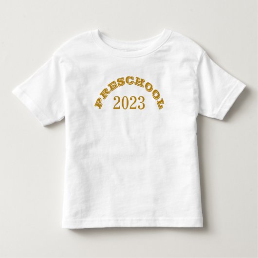 Voorschoolse 2023 Eerste dag van School Gold Scrip Kinder Shirts (Voorkant)