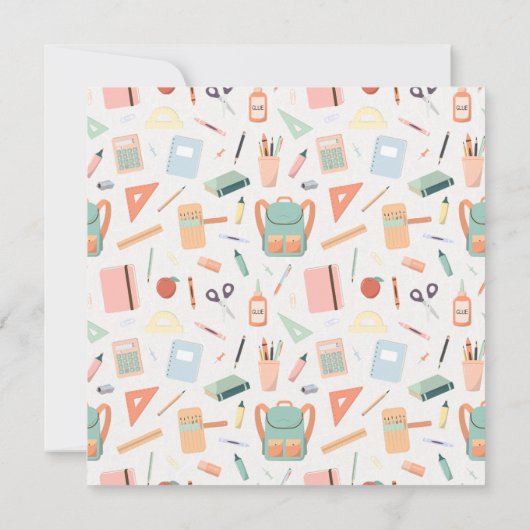 Voorschoolse afstudeerfeestuitnodiging Sjabloon Kaart (Achterkant)