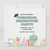 Voorschoolse afstudeerfeestuitnodiging Sjabloon Kaart (Voorkant)